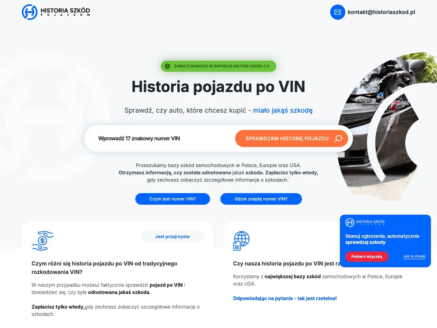 HistoriaSzkod.pl – system raportów VIN