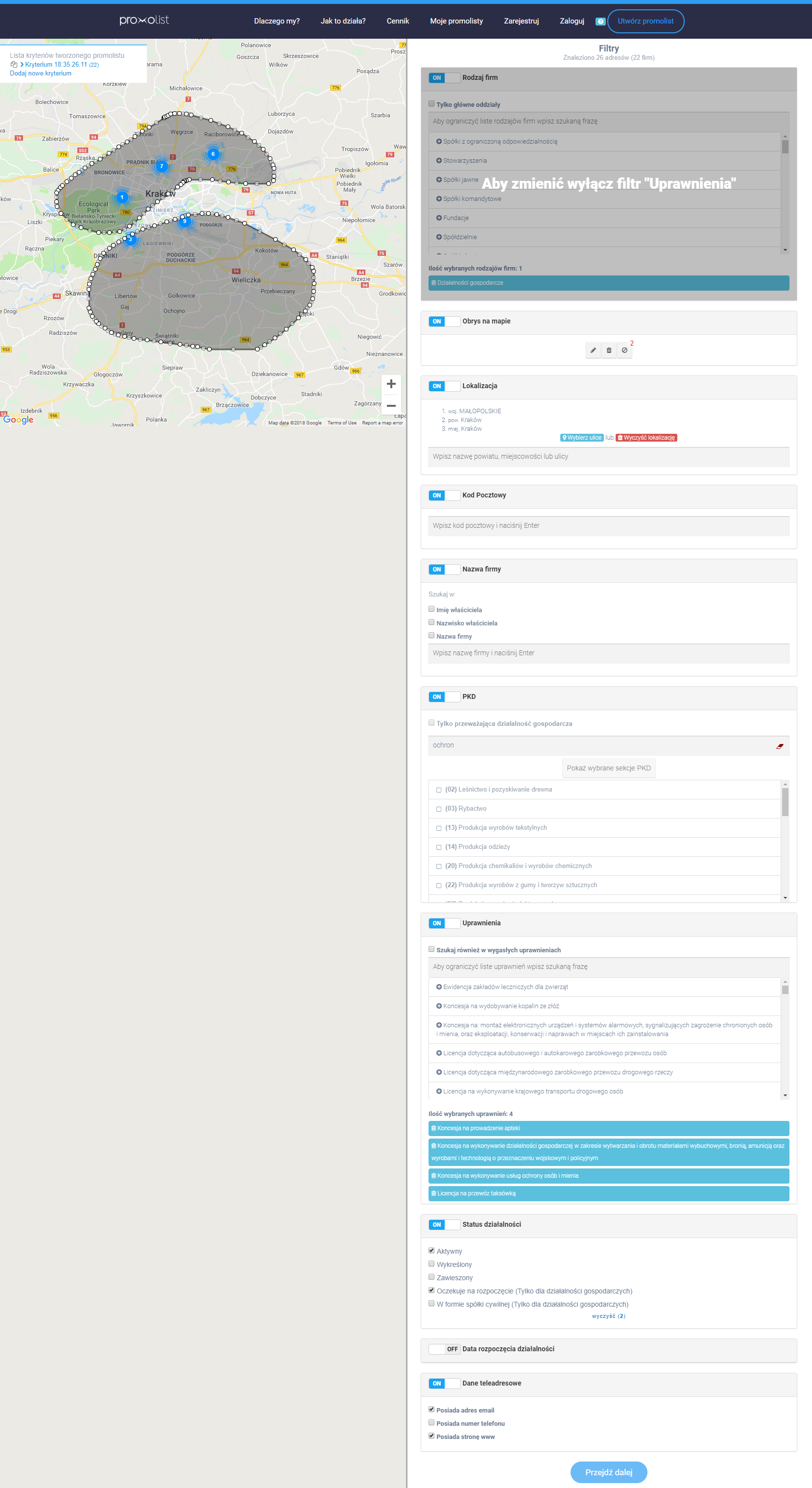 Rysowanie własnego obszaru na mapie — precyzyjne targetowanie geograficzne