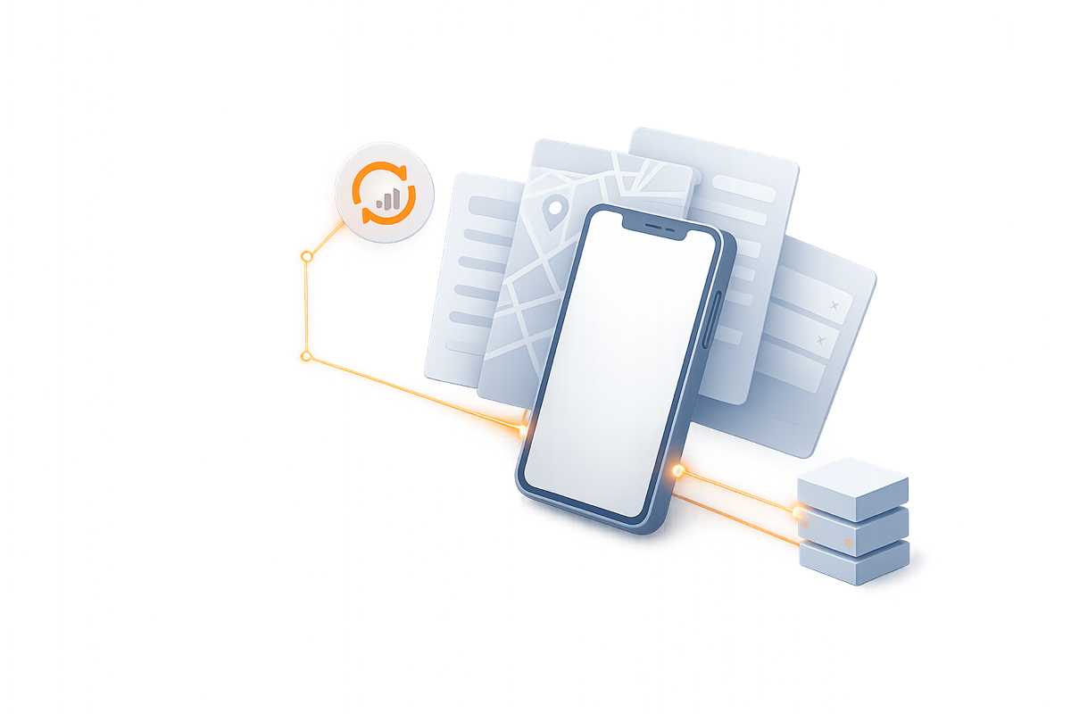 Mobile Apps — ilustracja usługi Hexacode