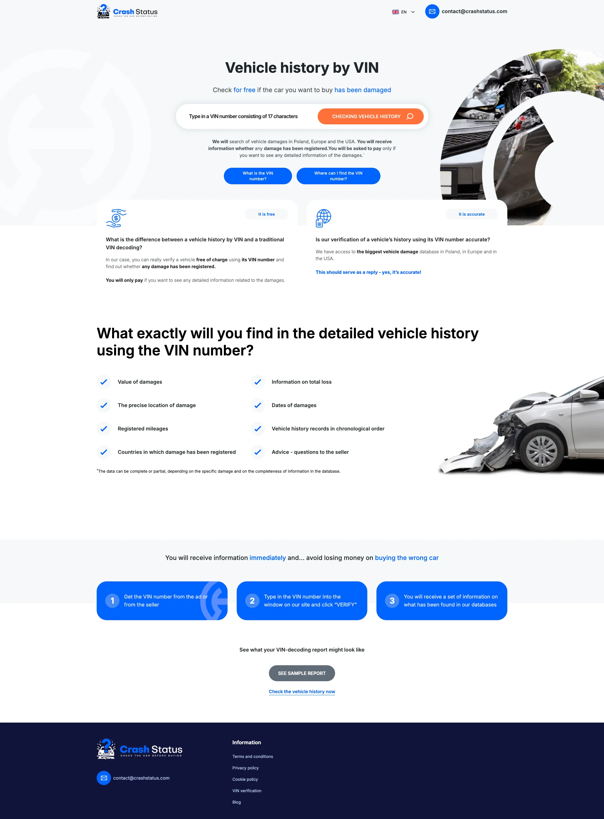 CrashStatus - system raportowania VIN