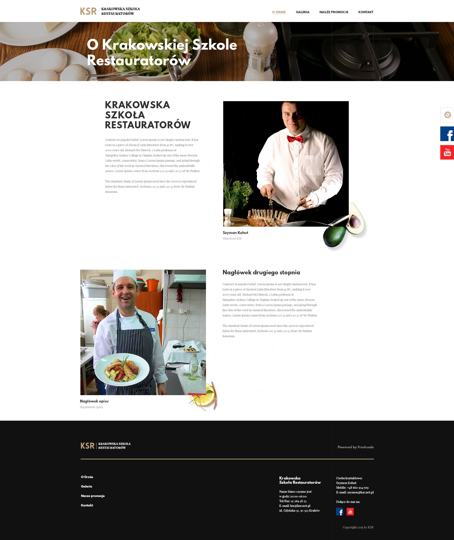 Sekcja O nas - Krakowska Szkoła Restauratorów