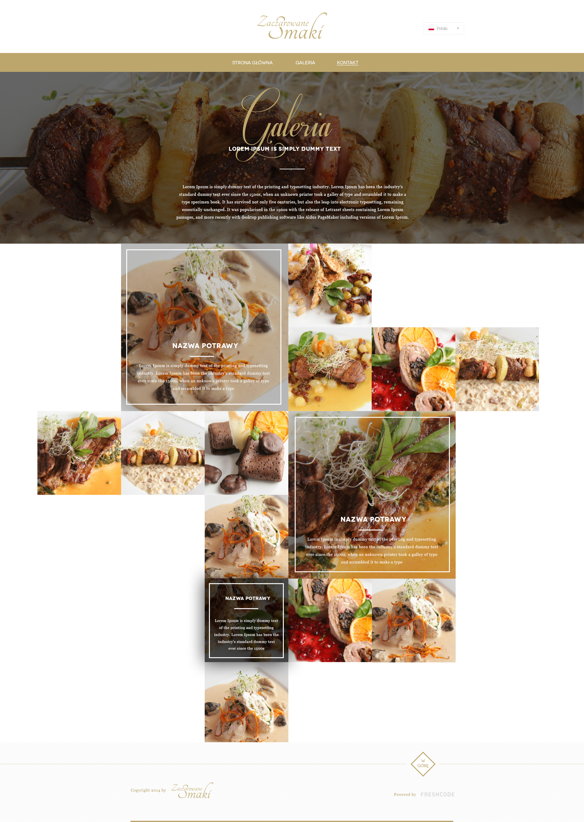 Artystyczna galeria dań szefa kuchni